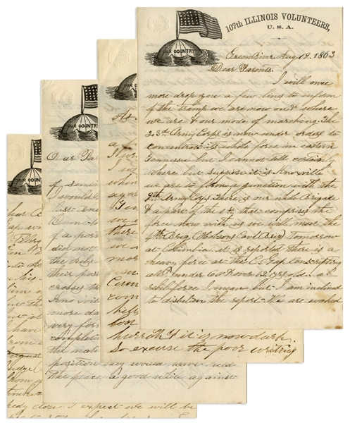 Civil War Letter Archive by a 107th Illinois Corporal -- ''...They came near drawing us into as nice a trap as was ever set to catch human flesh...they fled...leaving all their killed & wounded...''